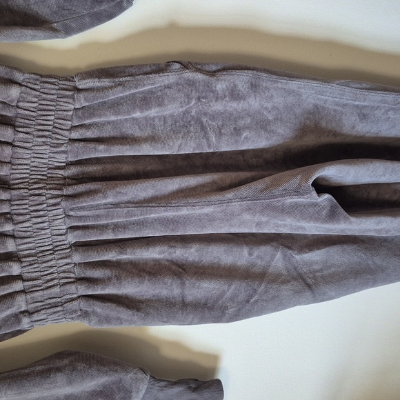 Free People Movement Velour Athleisure Gray Jumpsuit, Size XS Cozy Loungewear - Picture 10 of 14